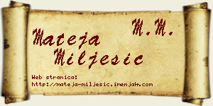 Mateja Milješić vizit kartica